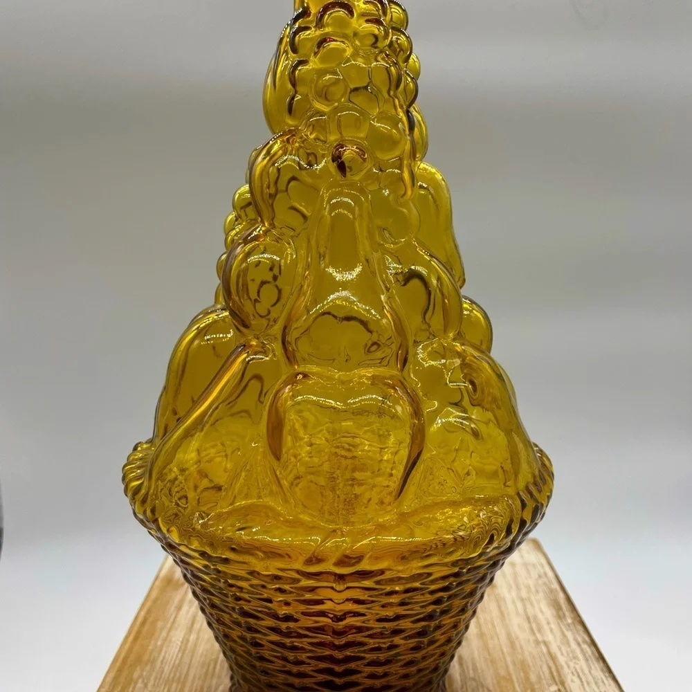 Vintage Empioli Amber Glass Fruit Basket Decanter—No stopper - Picture 2 of 7